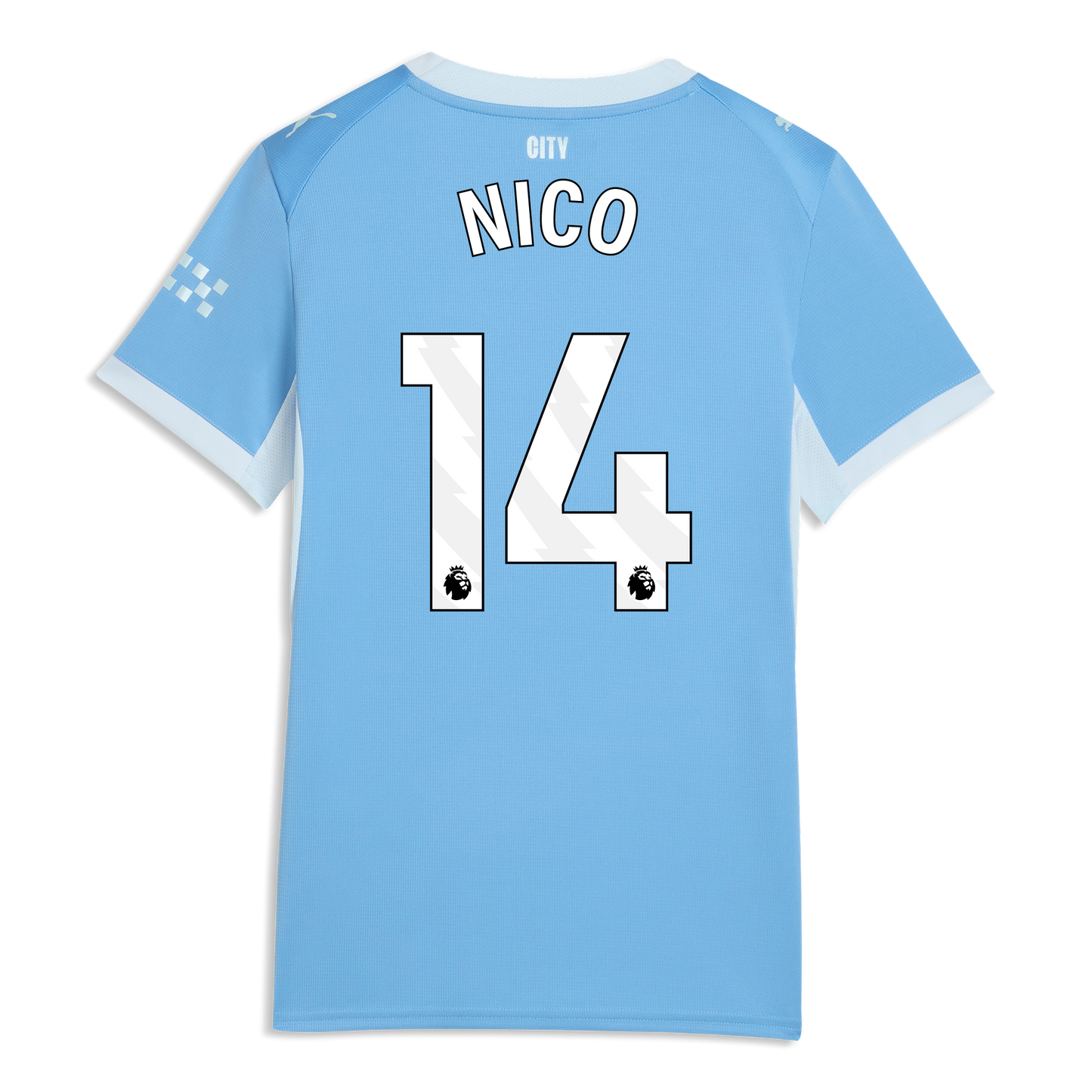Women's Manchester City Home Jersey 2026/27 With NICO 14 Printing - Team Light Blue-Icy Blue