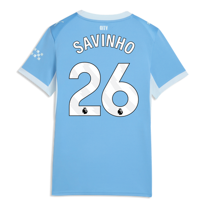 Women's Manchester City Home Jersey 2026/27 With SAVINHO 26 Printing - Team Light Blue-Icy Blue