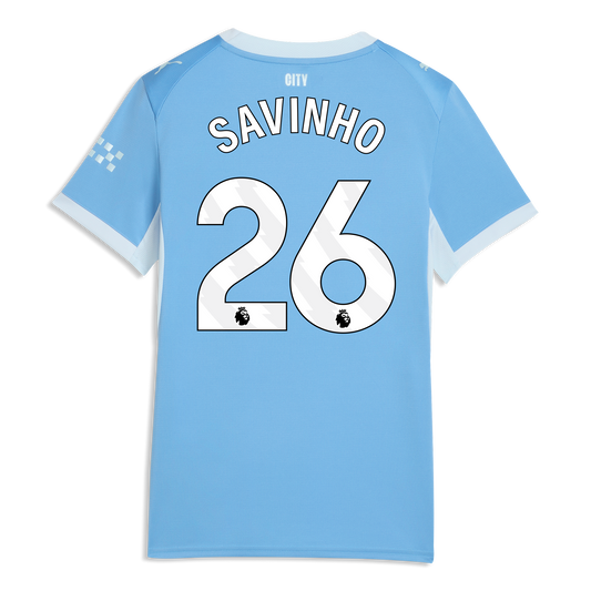 Women's Manchester City Home Jersey 2026/27 With SAVINHO 26 Printing - Team Light Blue-Icy Blue