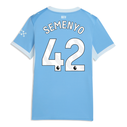Women's Manchester City Home Jersey 2026/27 With SEMENYO 42 Printing - Team Light Blue-Icy Blue