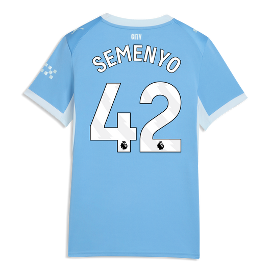 Women's Manchester City Home Jersey 2026/27 With SEMENYO 42 Printing - Team Light Blue-Icy Blue