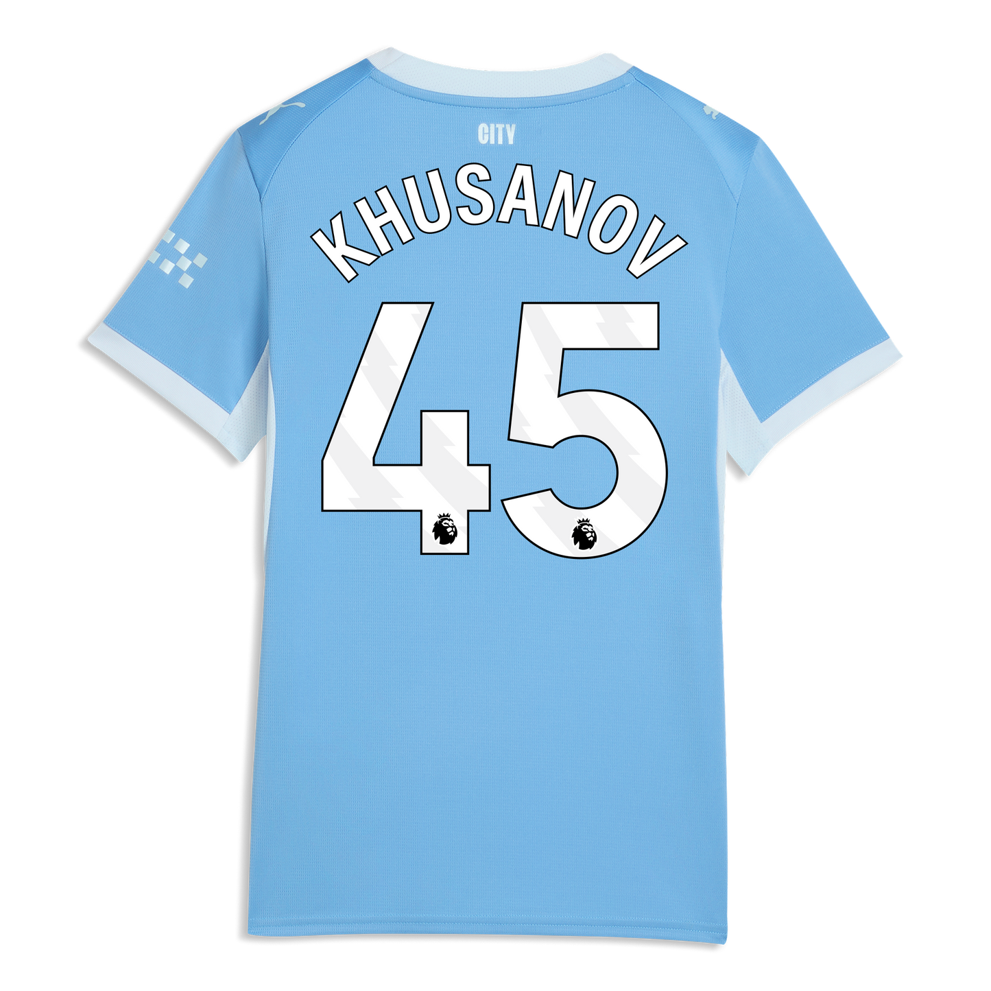 Women's Manchester City Home Jersey 2026/27 With KHUSANOV 45 Printing - Team Light Blue-Icy Blue