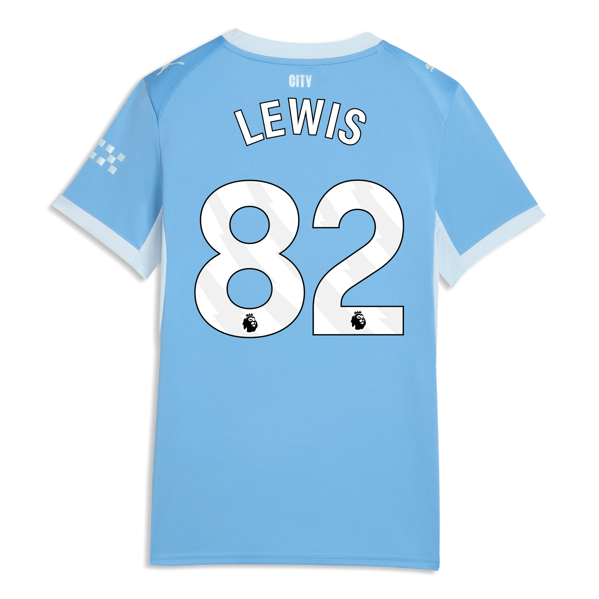 Women's Manchester City Home Jersey 2026/27 With LEWIS 82 Printing - Team Light Blue-Icy Blue
