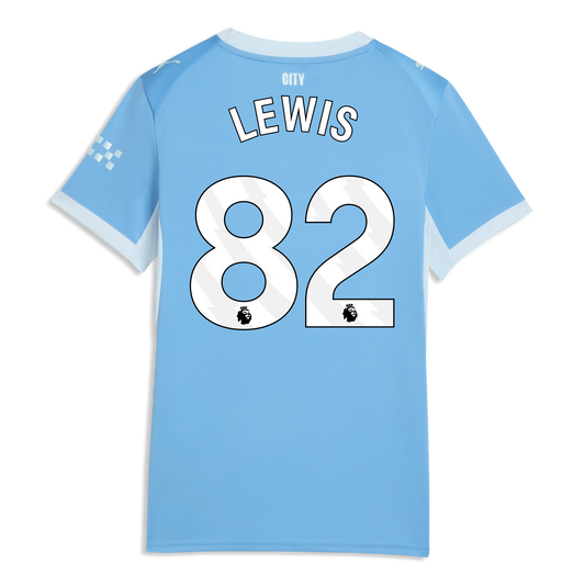 Women's Manchester City Home Jersey 2026/27 With LEWIS 82 Printing - Team Light Blue-Icy Blue
