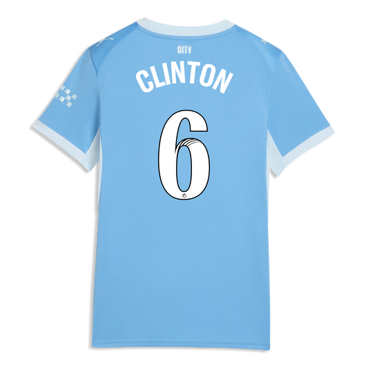 Women's Manchester City Home Jersey 2026/27 With CLINTON 6 Printing