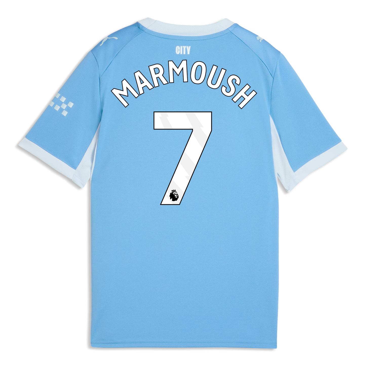 Kids' Manchester City Home Jersey 2026/27 With MARMOUSH 7 Printing - Team Light Blue-Icy Blue