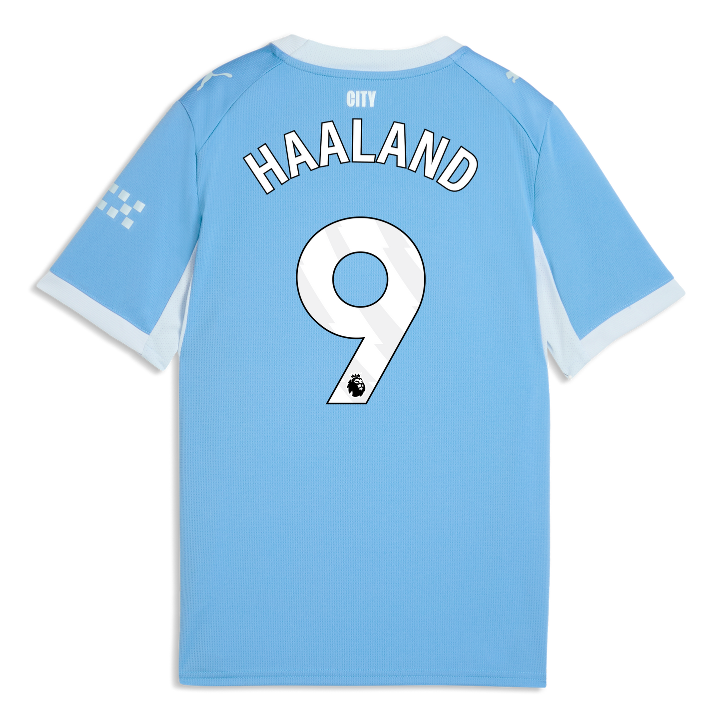 Kids' Manchester City Home Jersey 2026/27 With HAALAND 9 Printing - Team Light Blue-Icy Blue