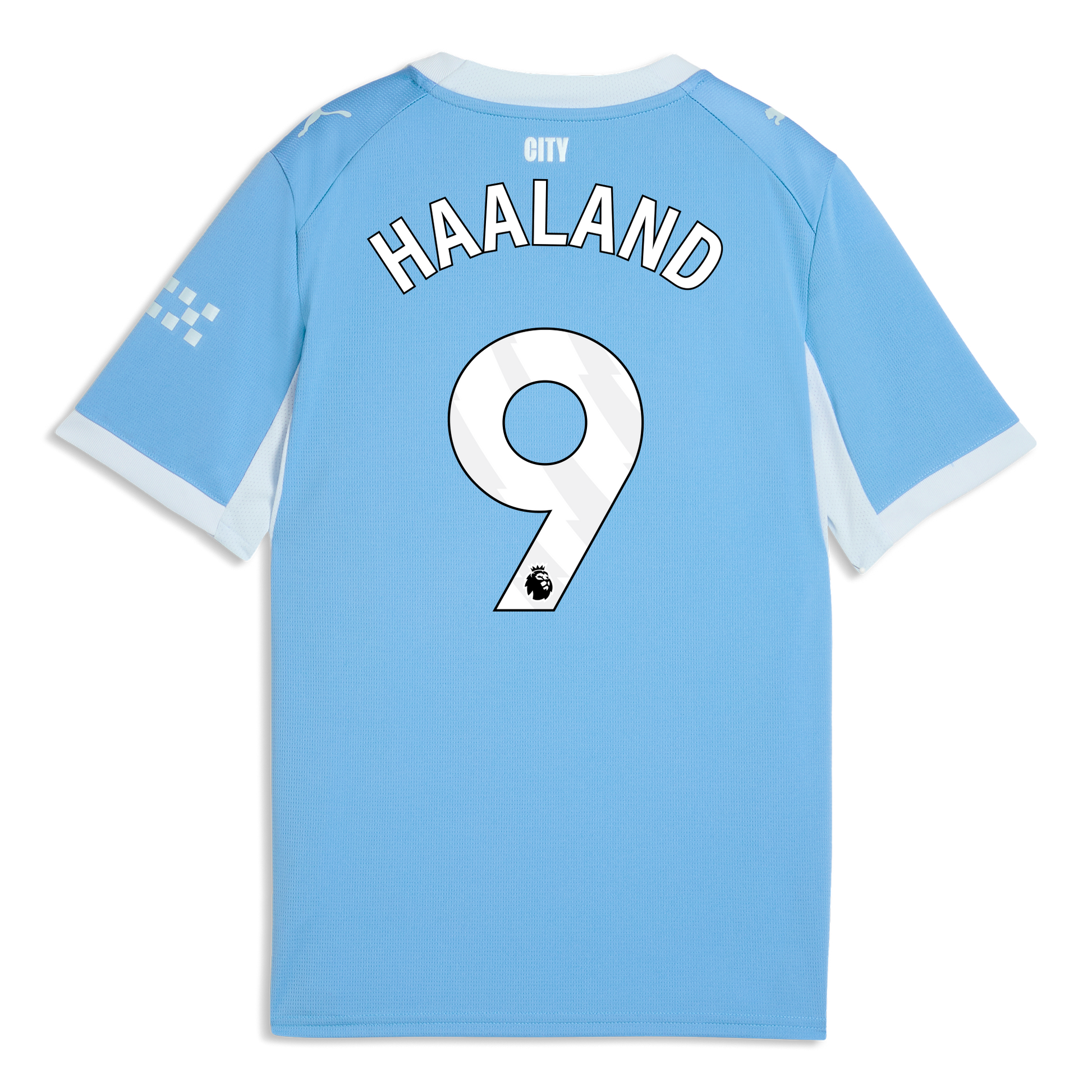 Kids' Manchester City Home Jersey 2026/27 With HAALAND 9 Printing - Team Light Blue-Icy Blue