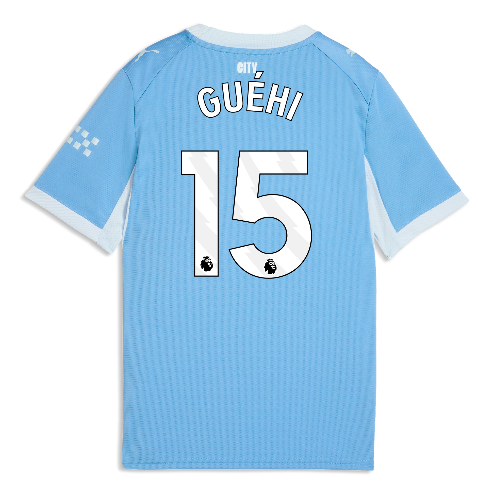 Kids' Manchester City Home Jersey 2026/27 With GUÉHI 15 Printing - Team Light Blue-Icy Blue