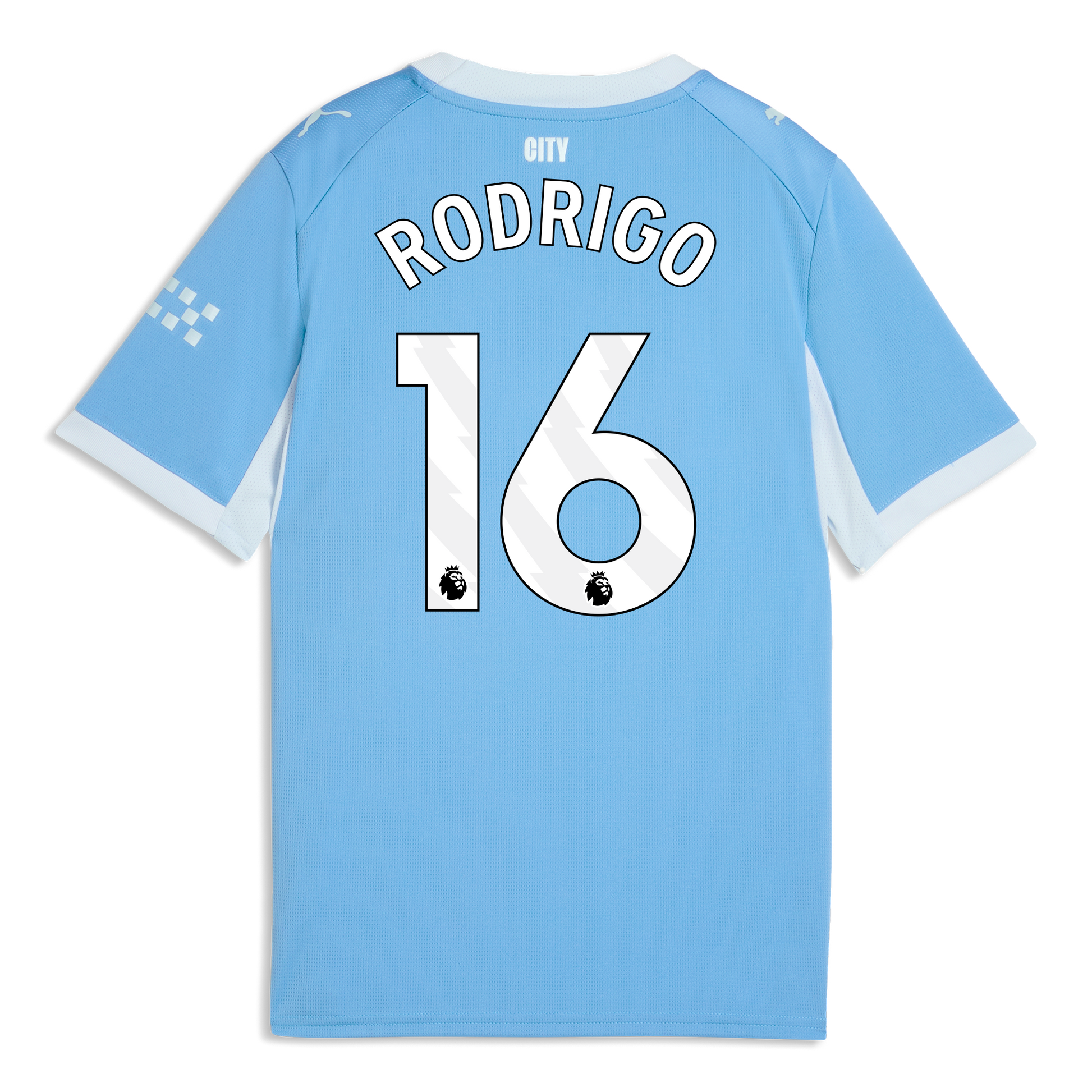 Kids' Manchester City Home Jersey 2026/27 With RODRIGO 16 Printing - Team Light Blue-Icy Blue