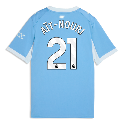 Kids' Manchester City Home Jersey 2026/27 With AÏT-NOURI 21 Printing - Team Light Blue-Icy Blue