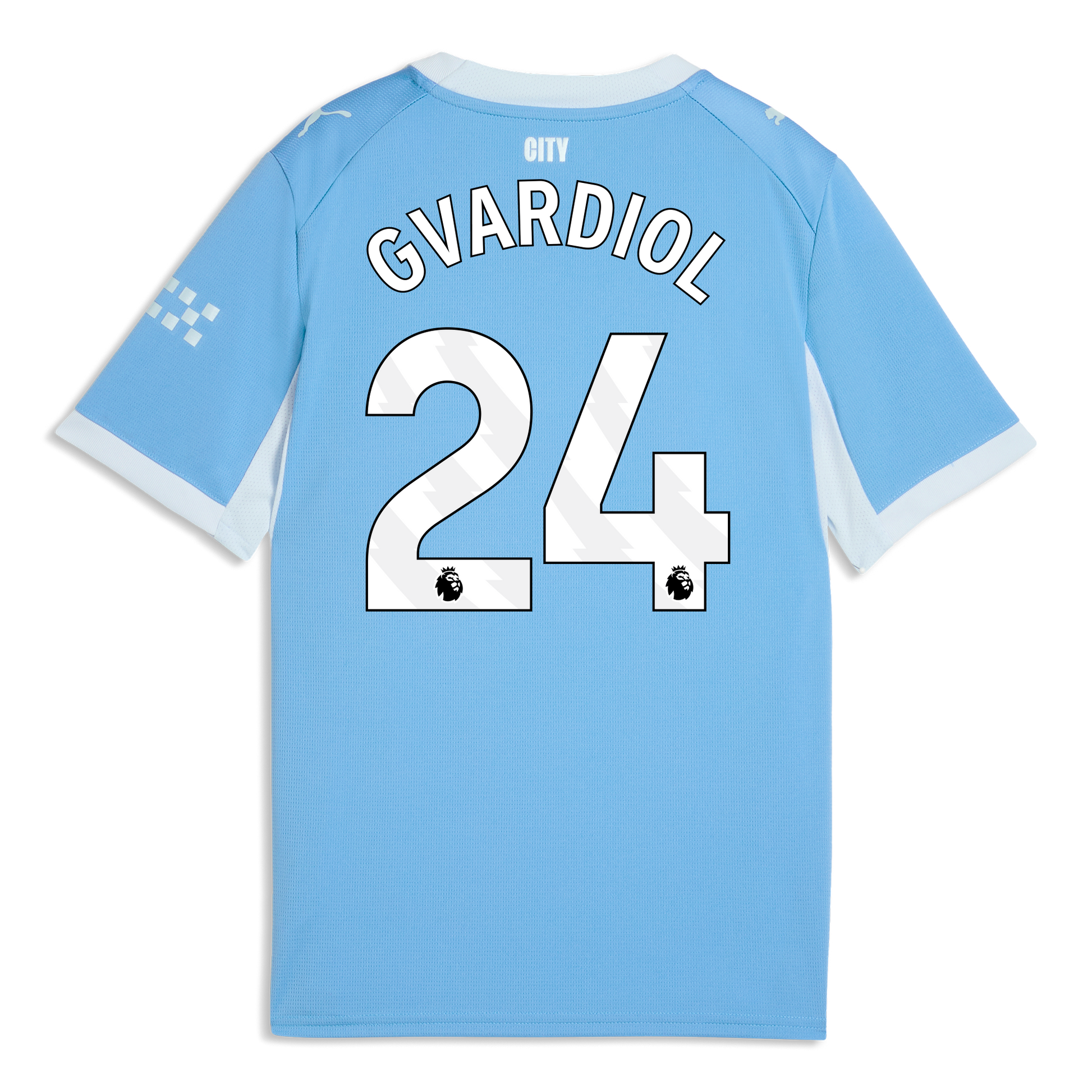 Kids' Manchester City Home Jersey 2026/27 With GVARDIOL 24 Printing - Team Light Blue-Icy Blue