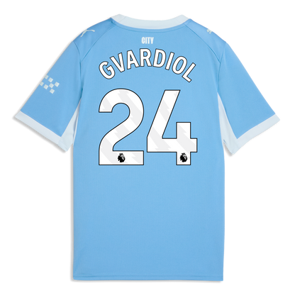 Kids' Manchester City Home Jersey 2026/27 With GVARDIOL 24 Printing - Team Light Blue-Icy Blue