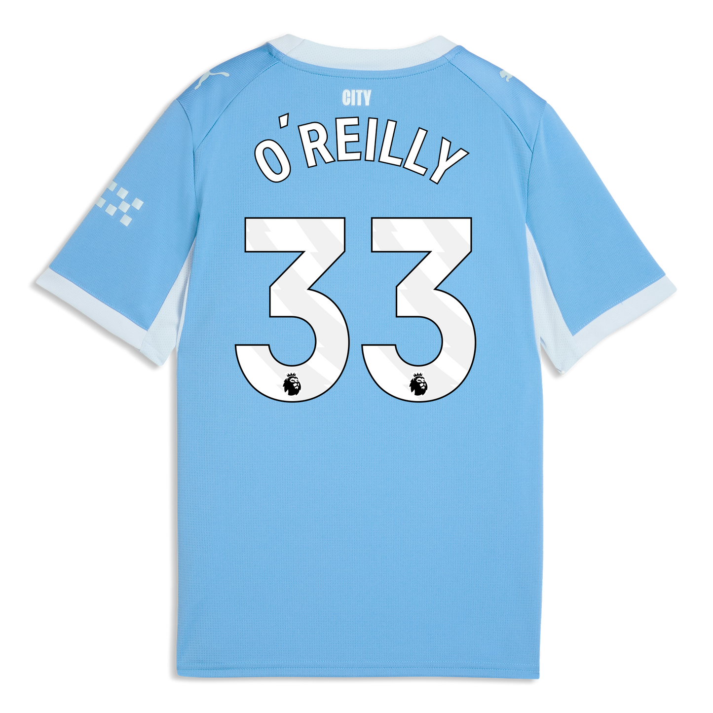 Kids' Manchester City Home Jersey 2026/27 With O'REILLY 33 Printing - Team Light Blue-Icy Blue