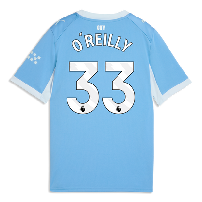 Kids' Manchester City Home Jersey 2026/27 With O'REILLY 33 Printing - Team Light Blue-Icy Blue