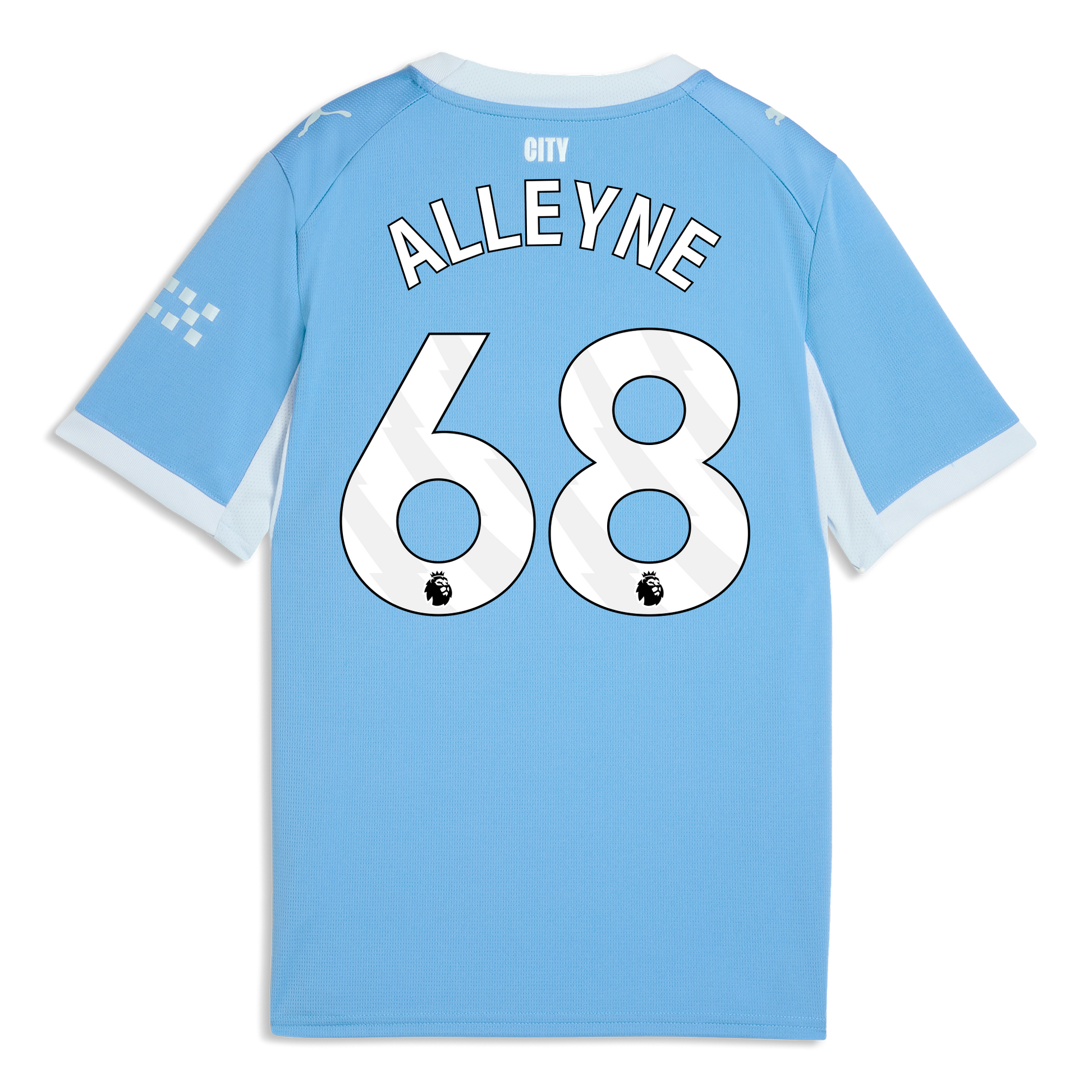 Kids' Manchester City Home Jersey 2026/27 With ALLEYNE 68 Printing - Team Light Blue-Icy Blue