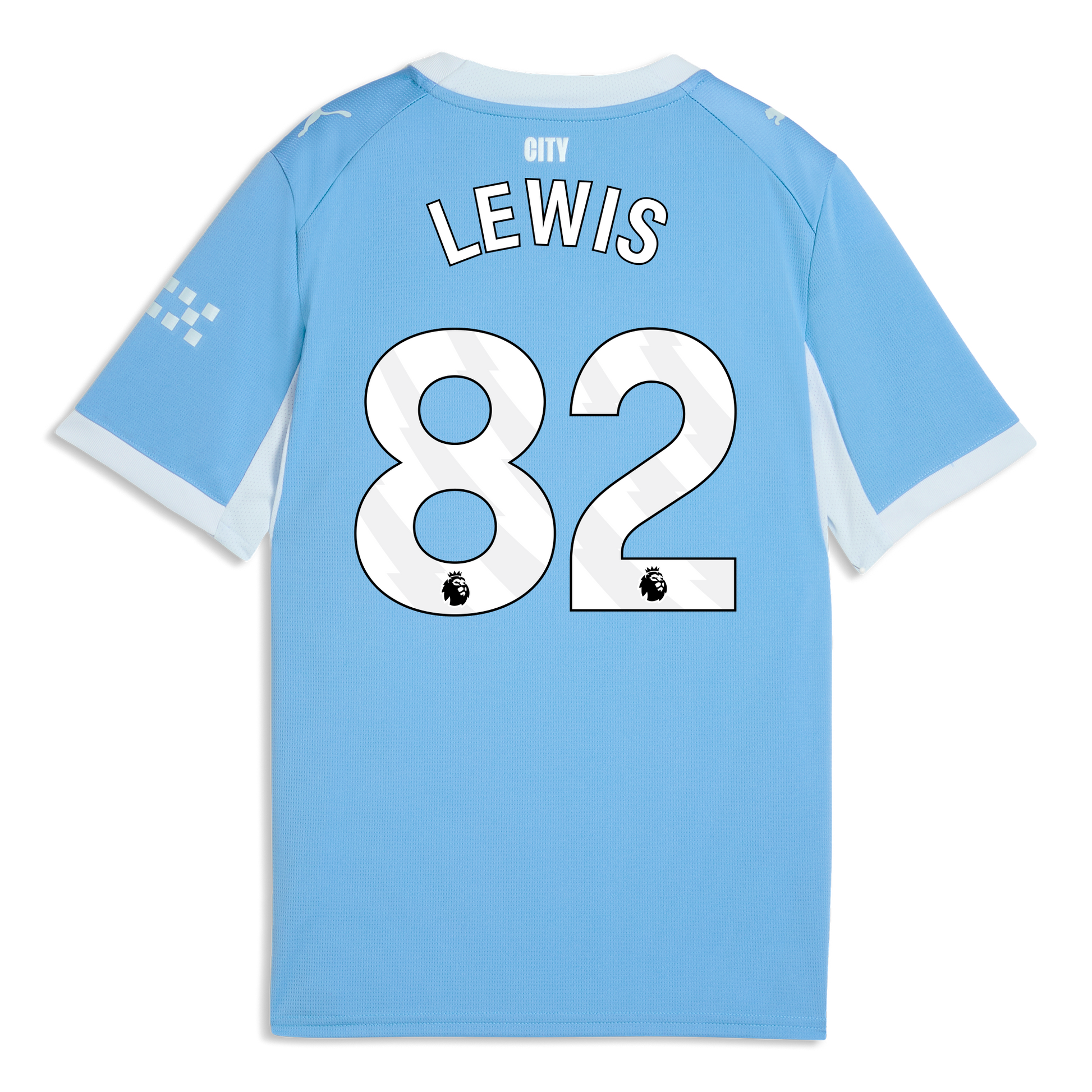 Kids' Manchester City Home Jersey 2026/27 With LEWIS 82 Printing - Team Light Blue-Icy Blue