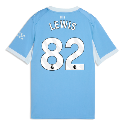 Kids' Manchester City Home Jersey 2026/27 With LEWIS 82 Printing - Team Light Blue-Icy Blue