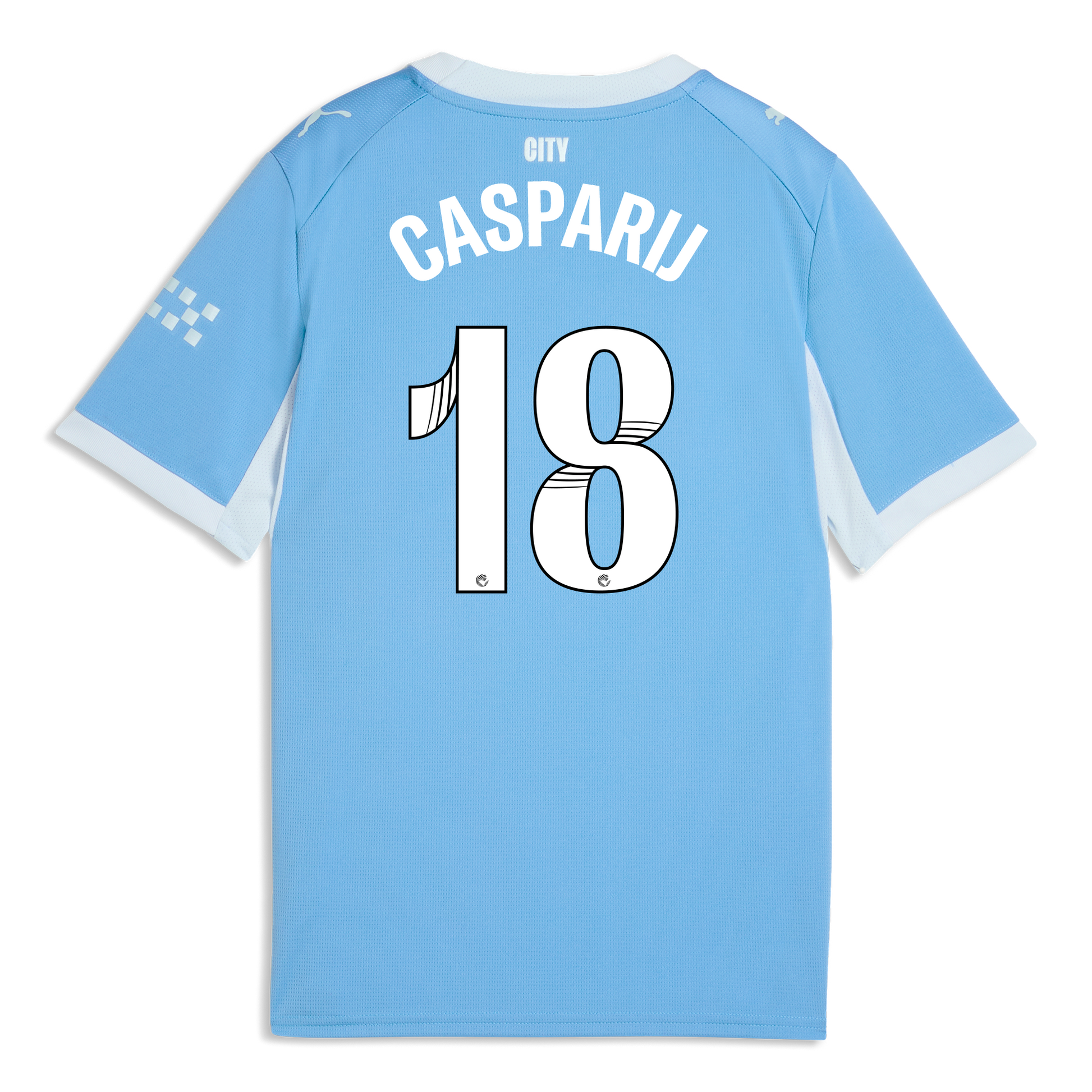 Kids' Manchester City Home Jersey 2026/27 With CASPARIJ 18 Printing