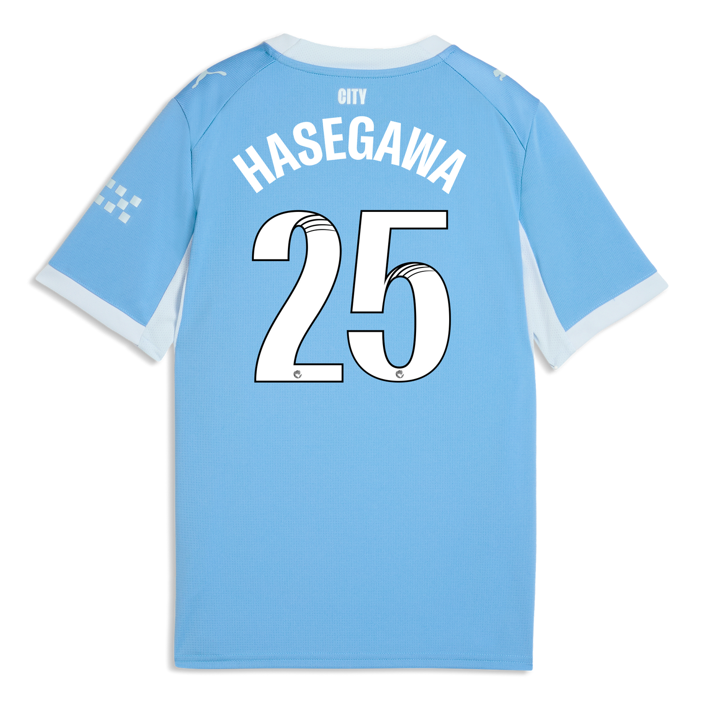 Kids' Manchester City Home Jersey 2026/27 With HASEGAWA 25 Printing