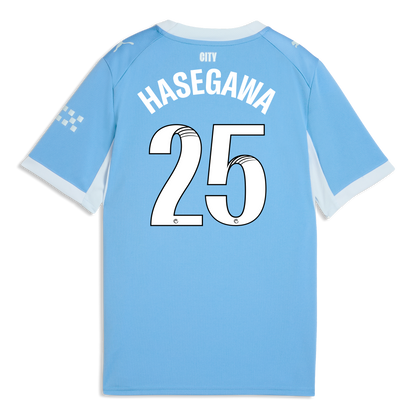 Kids' Manchester City Home Jersey 2026/27 With HASEGAWA 25 Printing