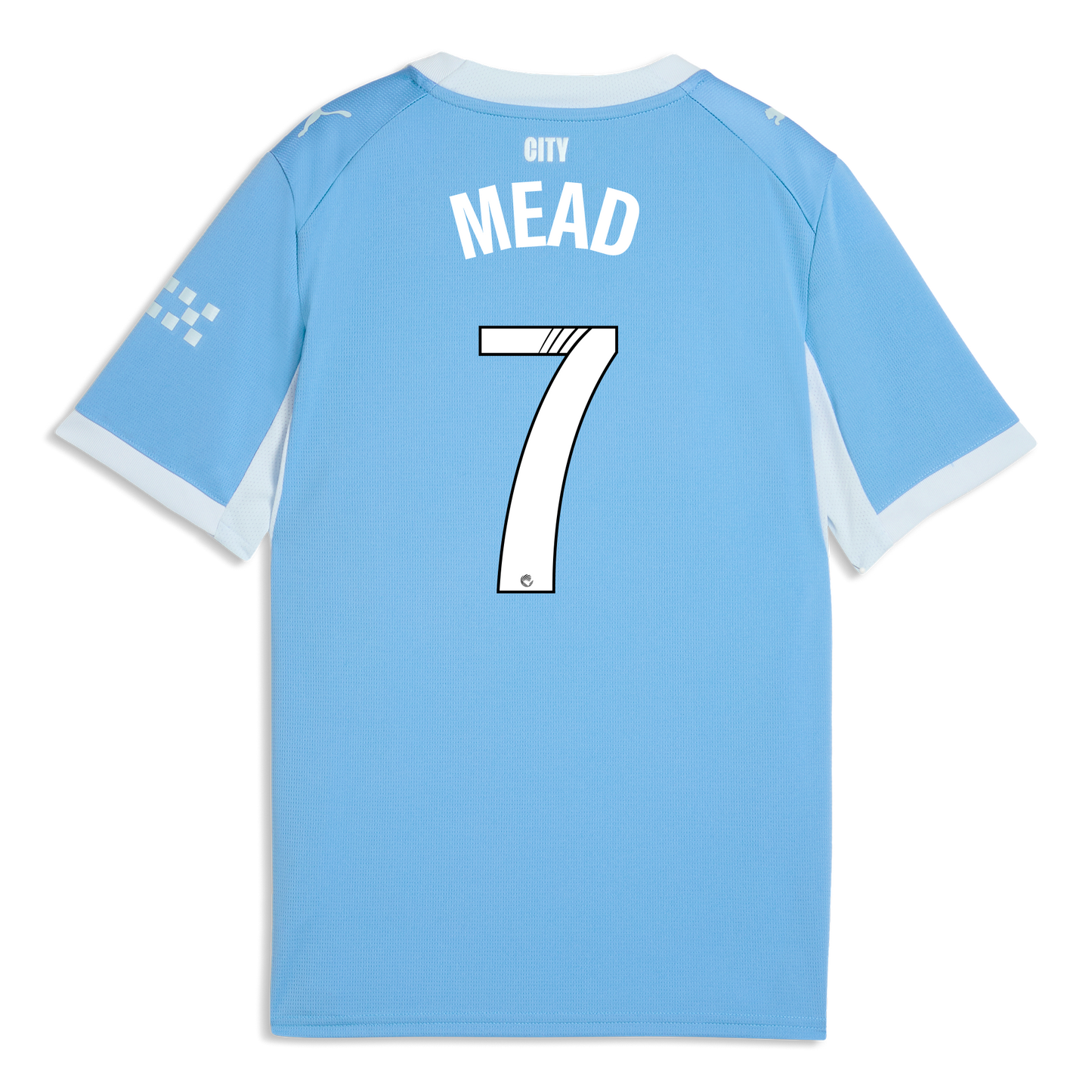 Kids' Manchester City Home Jersey 2026/27 With MEAD 7 Printing