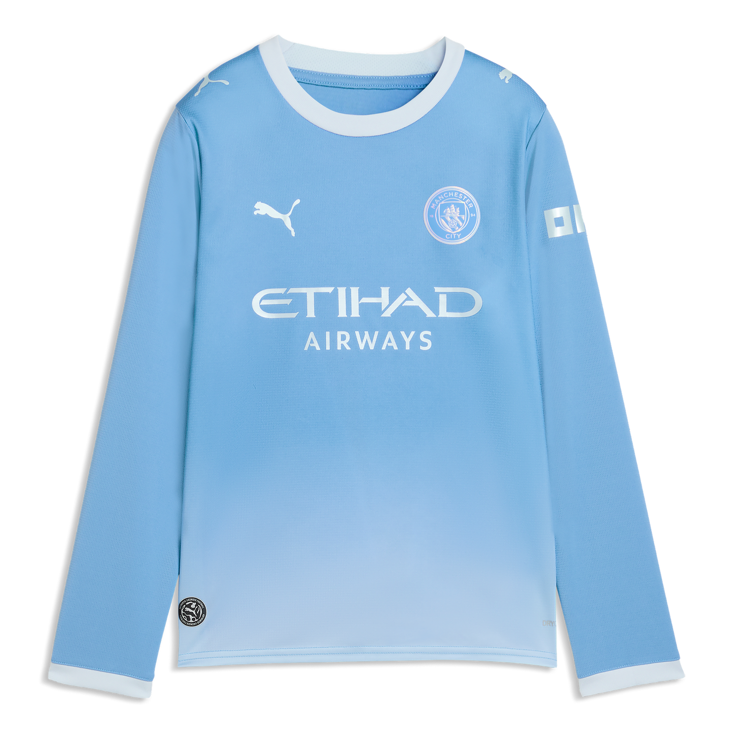 Kids' Manchester City Home Jersey 2026/27 Long Sleeve With BUNNY 9 Printing