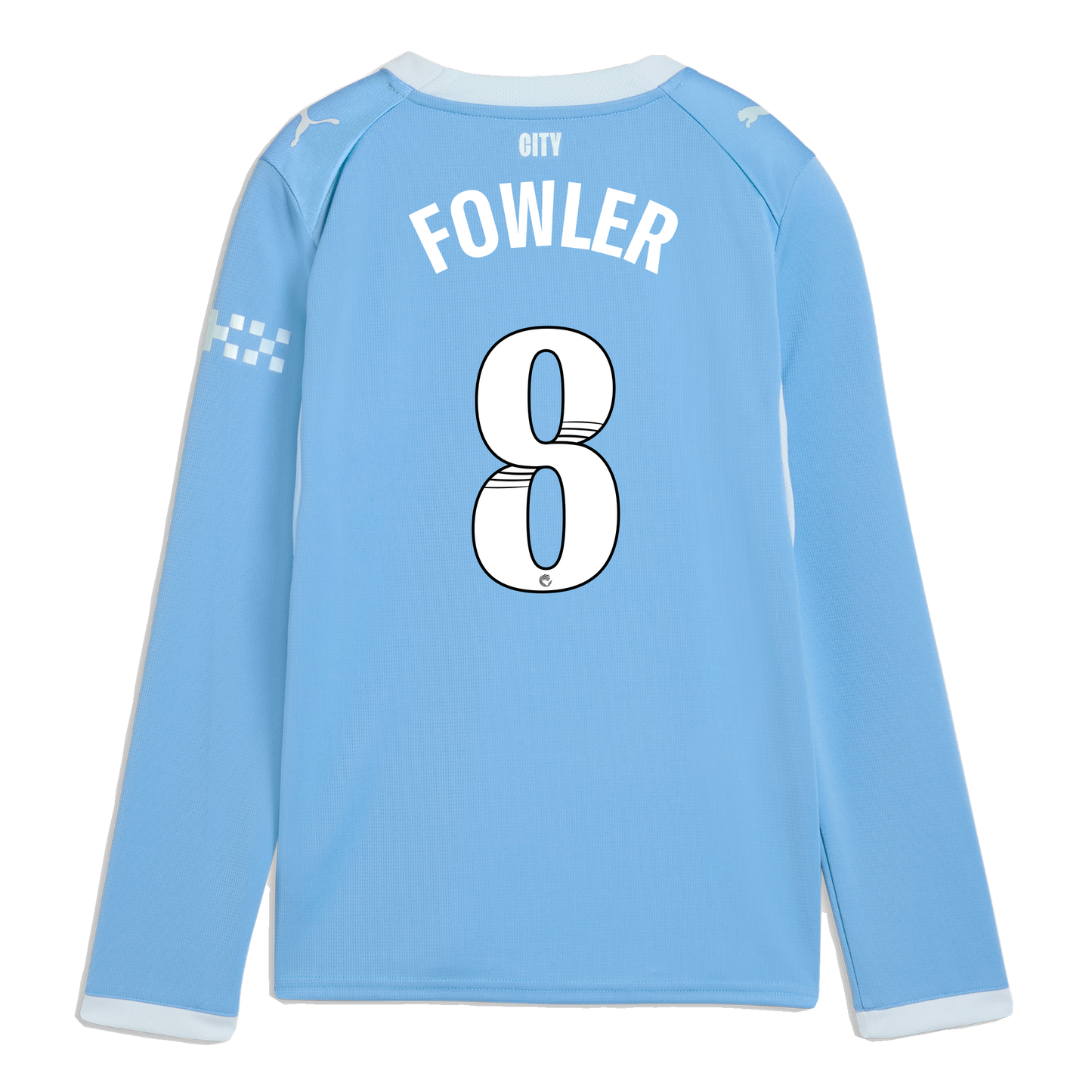 Kids' Manchester City Home Jersey 2026/27 Long Sleeve With FOWLER 8 Printing