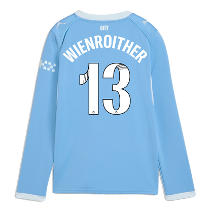 Kids' Manchester City Home Jersey 2026/27 Long Sleeve With WIENROITHER 13 Printing