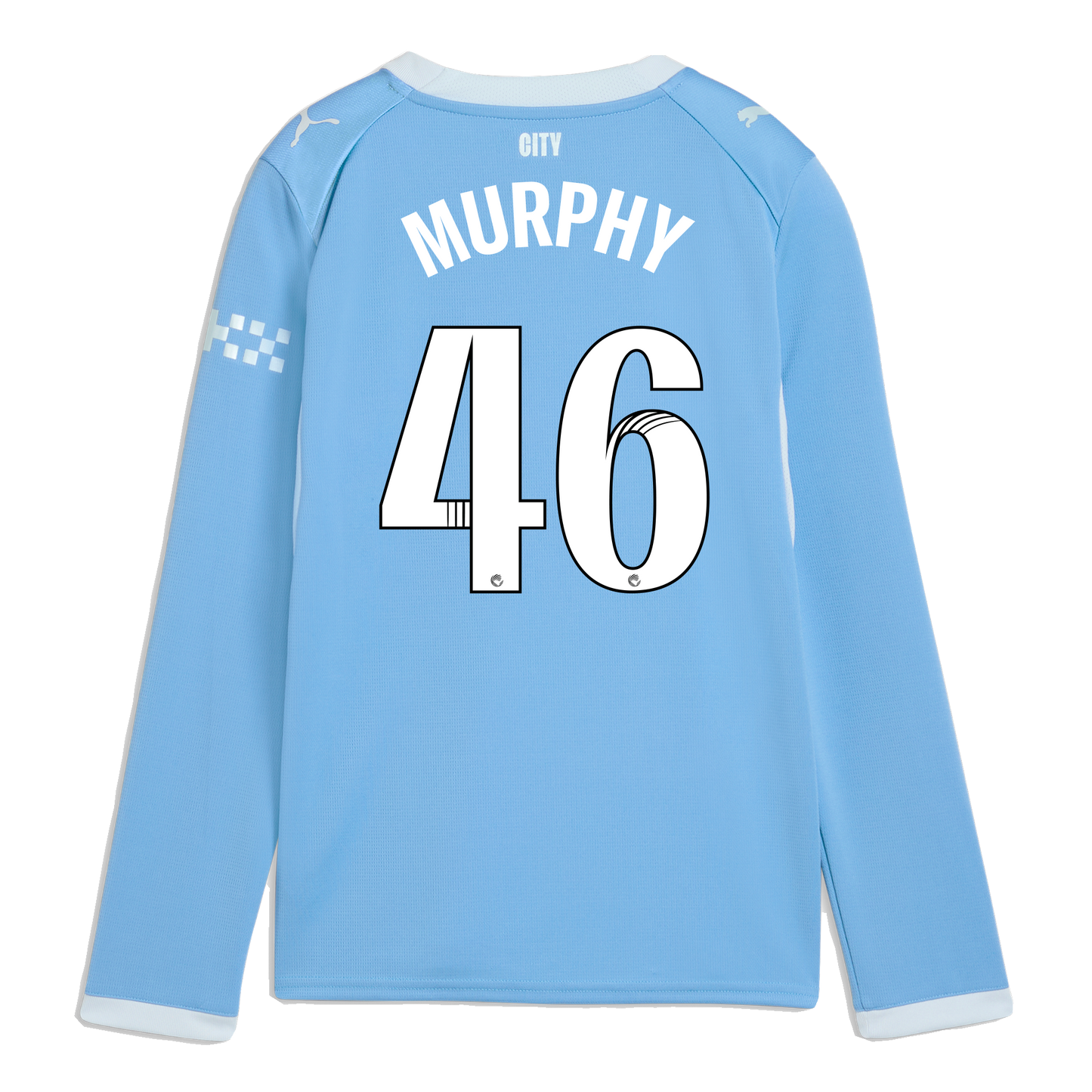 Kids' Manchester City Home Jersey 2026/27 Long Sleeve With MURPHY 46 Printing