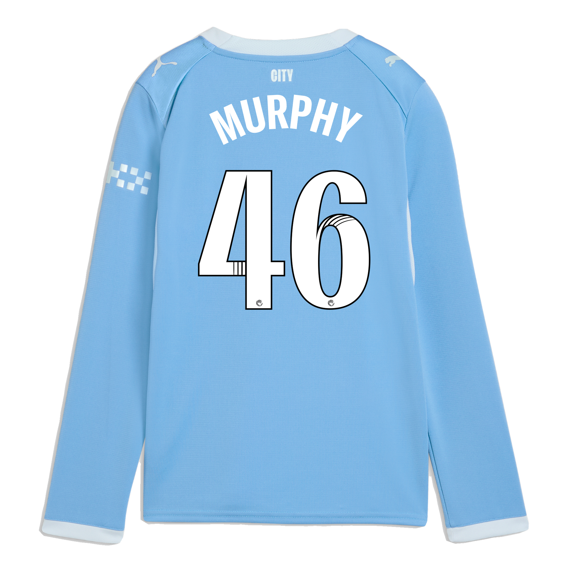 Kids' Manchester City Home Jersey 2026/27 Long Sleeve With MURPHY 46 Printing