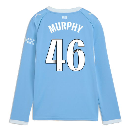Kids' Manchester City Home Jersey 2026/27 Long Sleeve With MURPHY 46 Printing