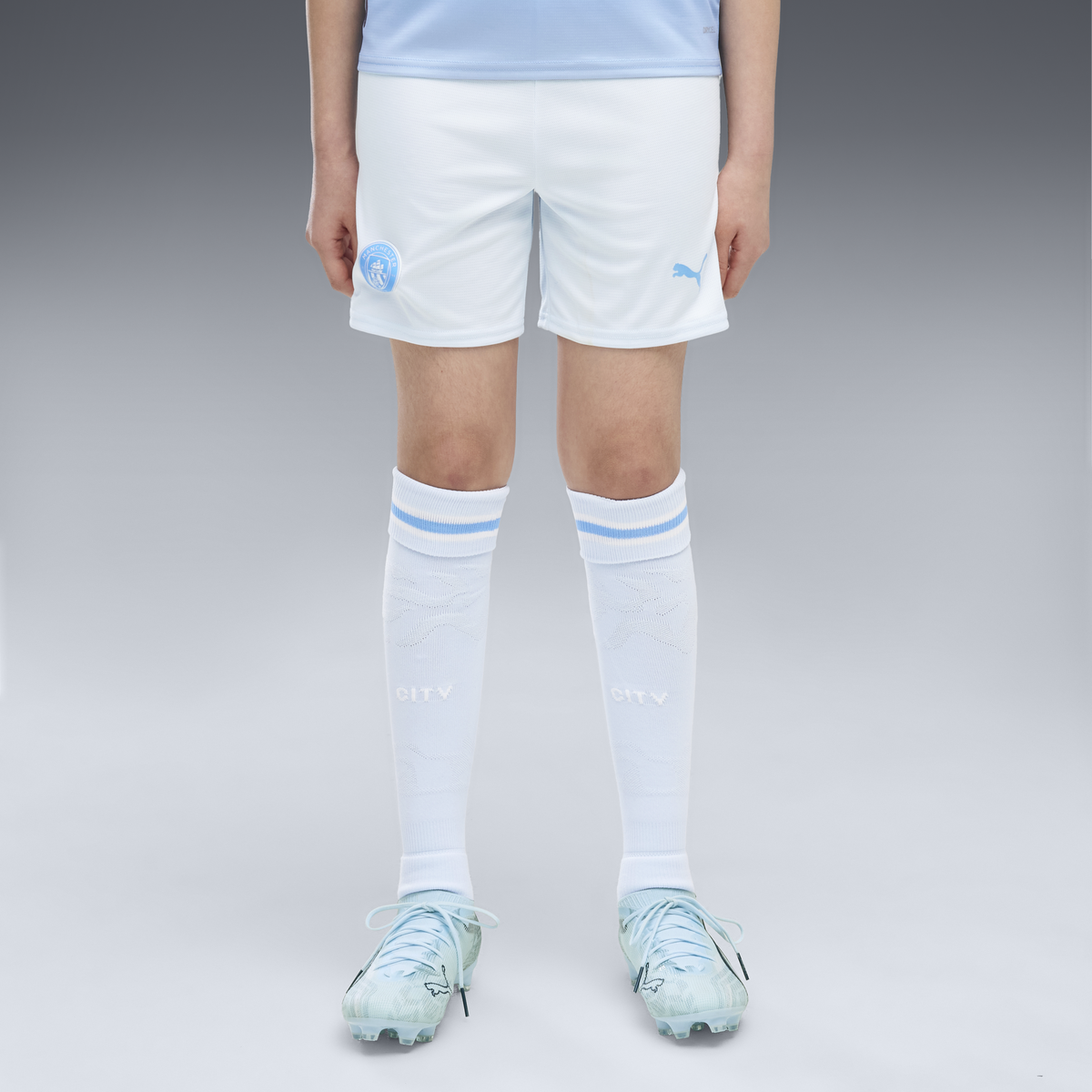 Kids' Manchester City Football Shorts 2026/27 - Icy Blue-Team Light Blue
