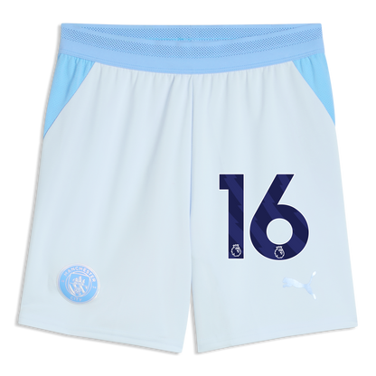 Kids' Manchester City Football Shorts 2026/27 With #16 - Icy Blue-Team Light Blue