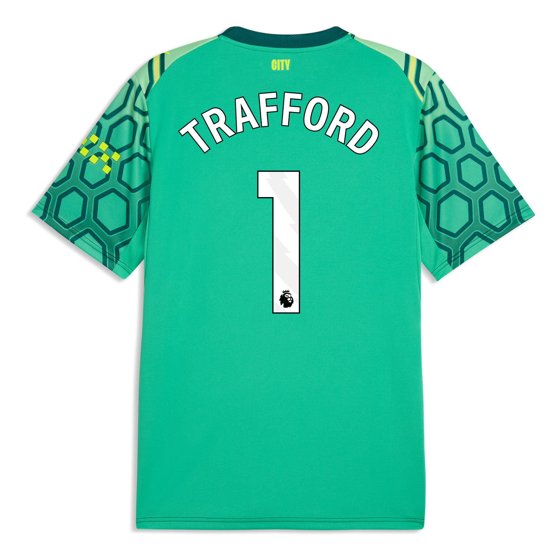 Manchester City Goalkeeper Jersey 2026/27 With TRAFFORD 1 Printing - Vibrant Green-Varsity Green