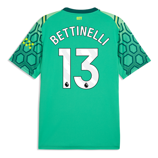 Manchester City Goalkeeper Jersey 2026/27 With BETTINELLI 13 Printing - Vibrant Green-Varsity Green