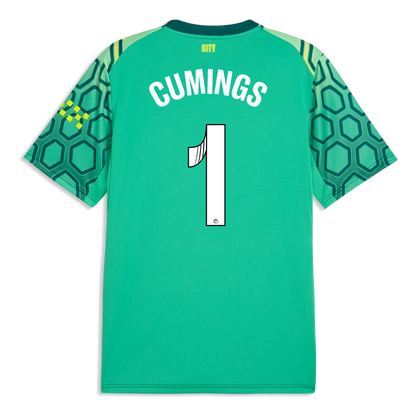 Manchester City Goalkeeper Jersey 2026/27 With CUMINGS 1 Printing - Vibrant Green-Varsity Green