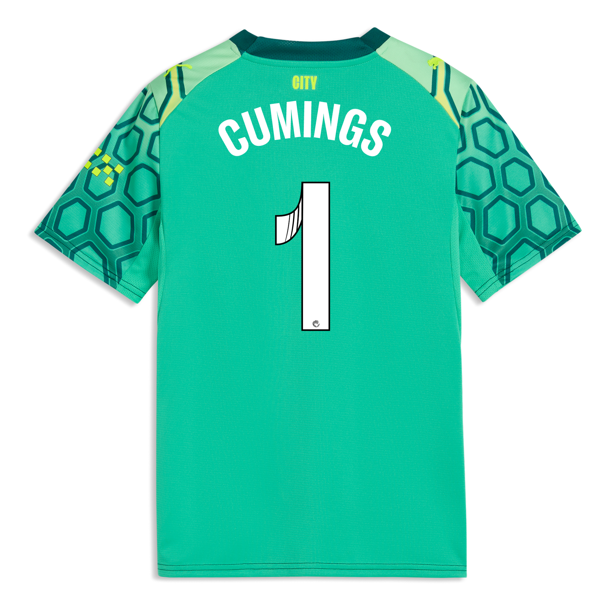 Women's Manchester City Goalkeeper Jersey 2025/26 With CUMINGS 1 Printing - Vibrant Green-Varsity Green