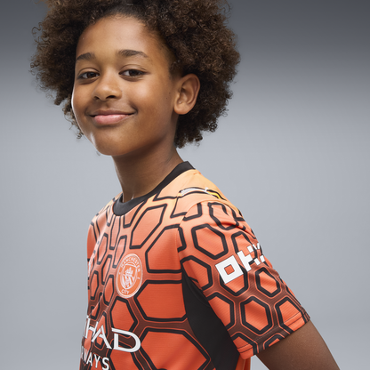 Kids' Manchester City Goalkeeper Jersey 2026/27 - Hot Heat-PUMA Black