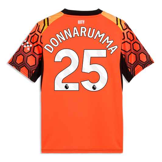 Kids' Manchester City Goalkeeper Jersey 2026/27 With DONNARUMMA 25 Printing - Hot Heat-PUMA Black