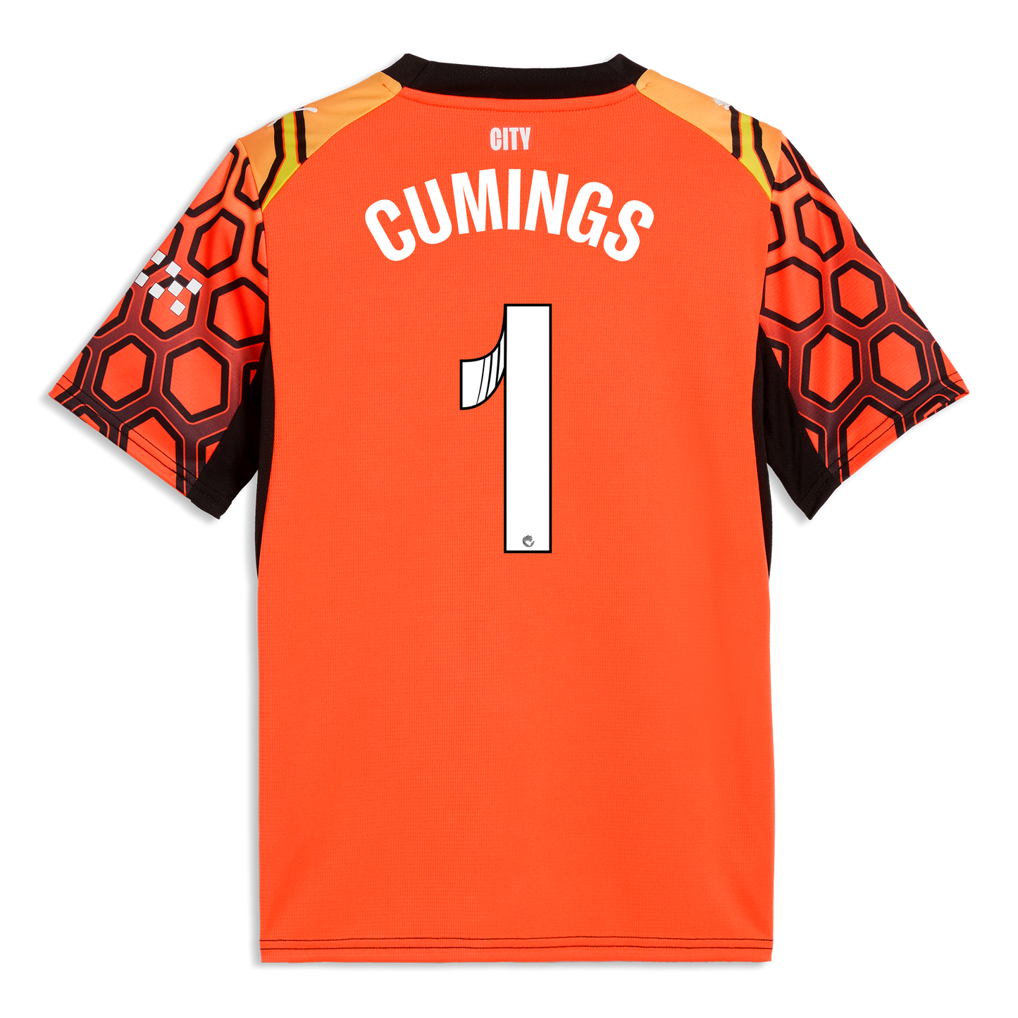 Kids' Manchester City Goalkeeper Jersey 2026/27 With CUMINGS 1 Printing - Hot Heat-PUMA Black