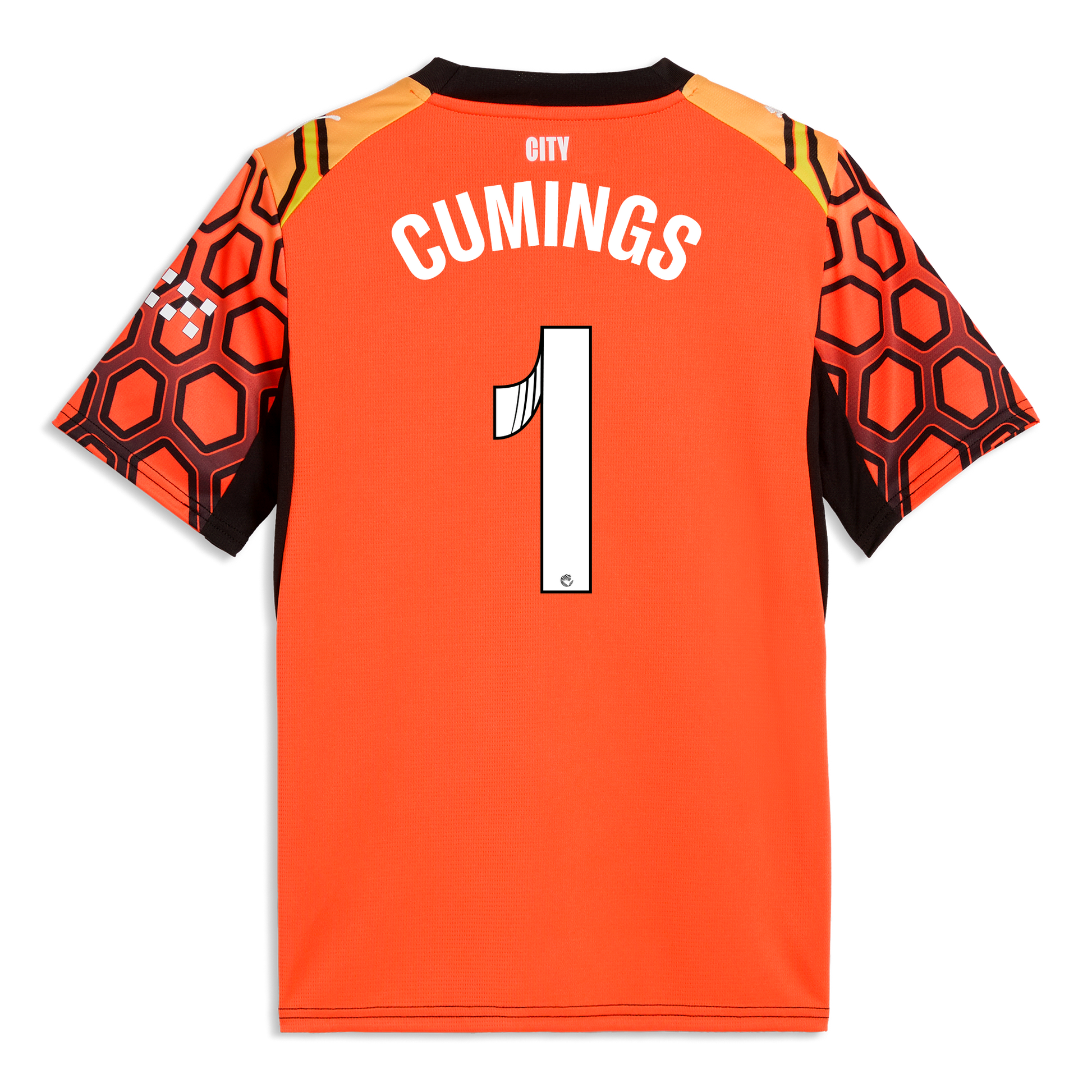 Kids' Manchester City Goalkeeper Jersey 2026/27 With CUMINGS 1 Printing - Hot Heat-PUMA Black