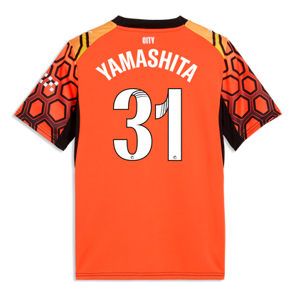Kids' Manchester City Goalkeeper Jersey 2026/27 With YAMASHITA 31 Printing - Hot Heat-PUMA Black