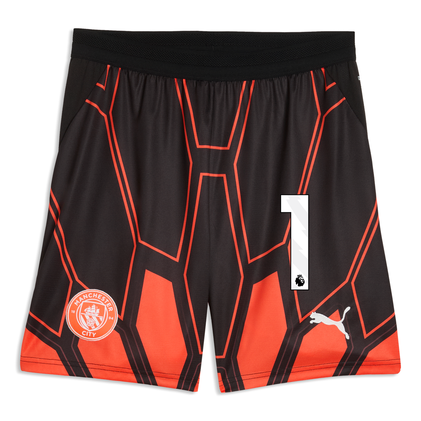 Manchester City Goalkeeper Shorts 2026/27 With #1 - Hot Heat-PUMA Black