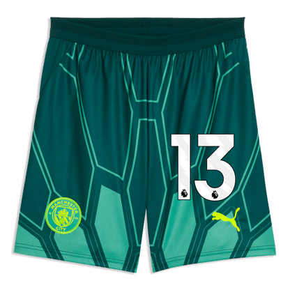Manchester City Goalkeeper Shorts 2026/27 With #13 - Vibrant Green-Varsity Green