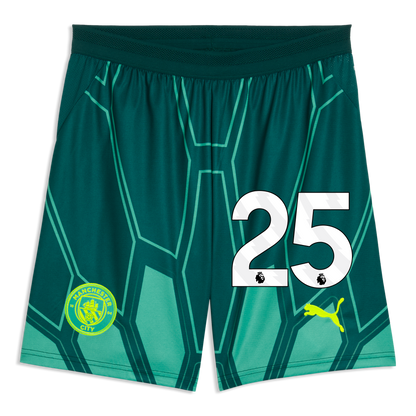 Manchester City Goalkeeper Shorts 2026/27 With #25 - Vibrant Green-Varsity Green