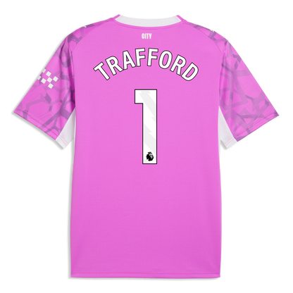 Manchester City Goalkeeper Jersey 2026/27 With TRAFFORD 1 Printing - Electric Orchid-PUMA White