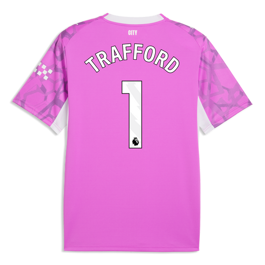 Manchester City Goalkeeper Jersey 2026/27 With TRAFFORD 1 Printing - Electric Orchid-PUMA White