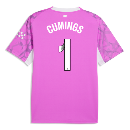 Manchester City Goalkeeper Jersey 2026/27 With CUMINGS 1 Printing - Electric Orchid-PUMA White