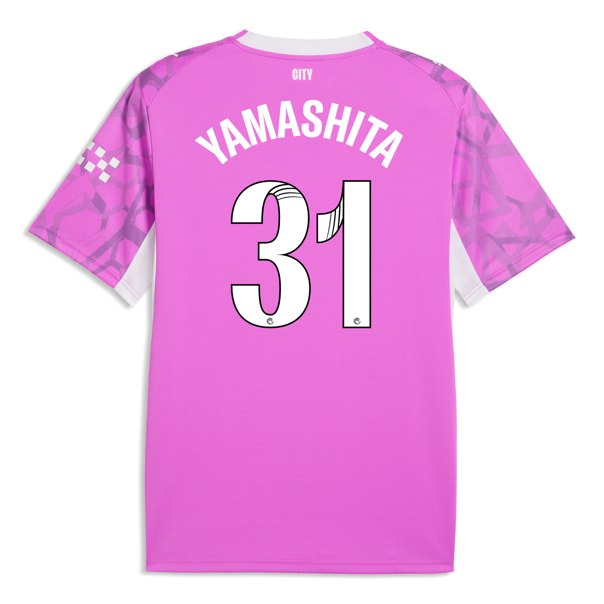 Manchester City Goalkeeper Jersey 2026/27 With YAMASHITA 31 Printing - Electric Orchid-PUMA White